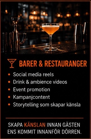 Cinematic drinkfilm för bar och restaurang